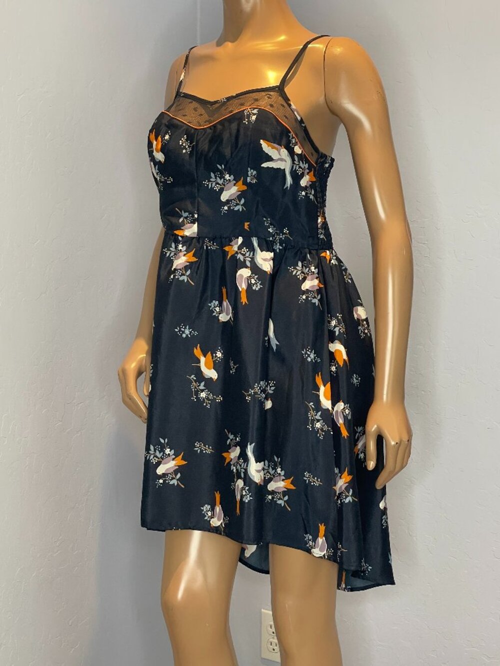 High Low Dress with Birds and Lace